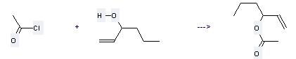 1-Hexen-3-ol, 3-acetate can be prepared by acetyl chloride with hex-1-en-3-ol.